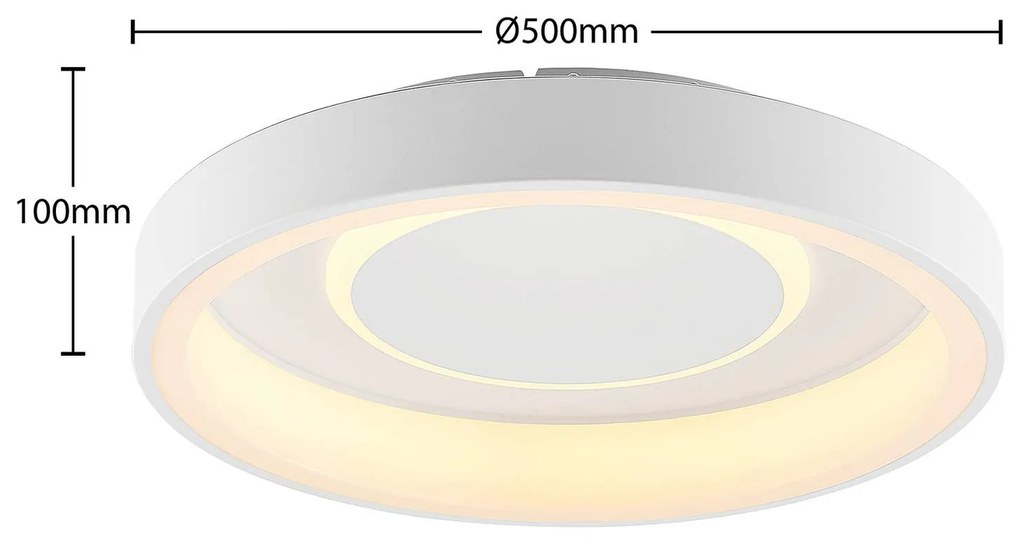 Plafoniera a LED Izan Lindby, dimmerabile, Bianco / Opale, Soggiorno / Sala da pranzo, Plastica, Moderno, Plafoniera LED