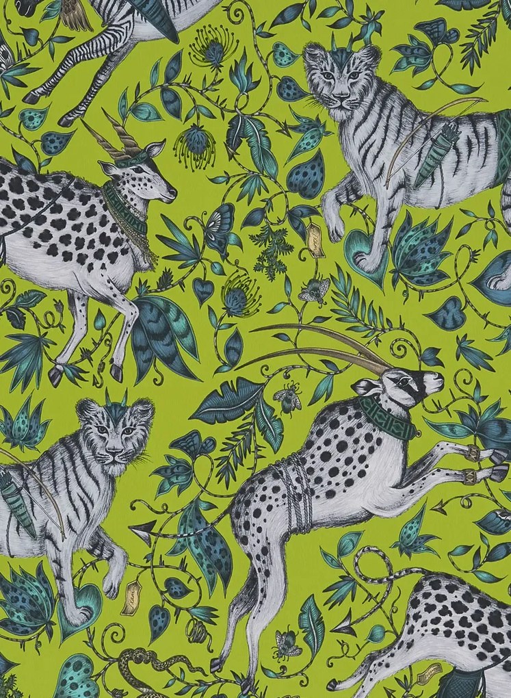 Clarke & Clarke Carta da parati Protea - Lime