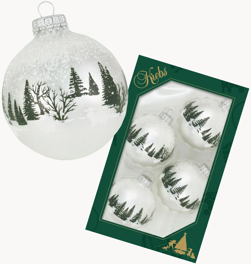 Set di 4 palline di Natale fatte a mano Snow Hare