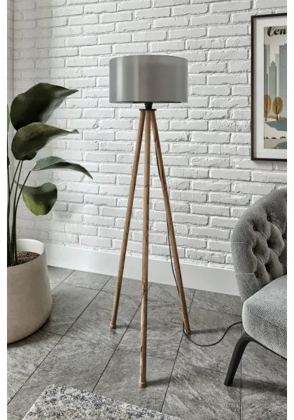 Lampada da terra AYD 1xE27/40W/230V marrone/grigio