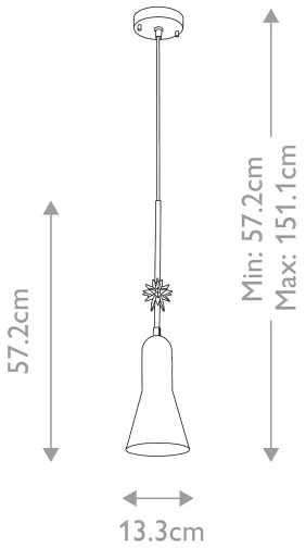 Elstead ETOILE-P-S-MB - Lampadario a sospensione con filo ETOILE 1xE27/60W/230V diametro 13,3 cm nero