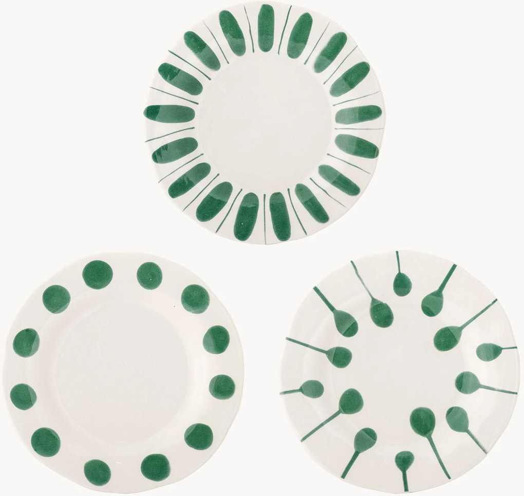 Set di 3 piatti da colazione dipinti a mano Linora