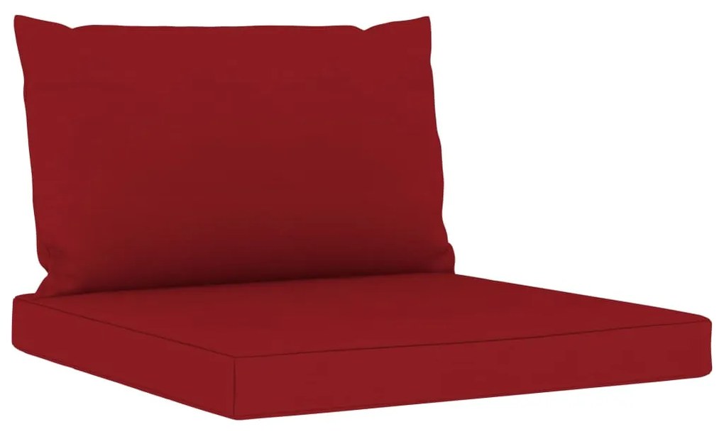 Set Salotto da Giardino 6 pz con Cuscini Rosso Vino