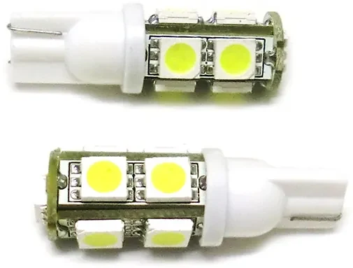 LAMPADINE T10 W5W 12V-4W A 8 LED SMD LUCE BIANCO-GHIACCIO CON