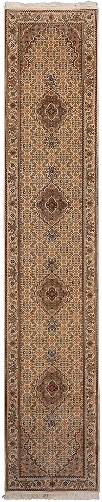 Tabriz Tappeto orientale 400x80 Beige (Indian) Annodato A Mano