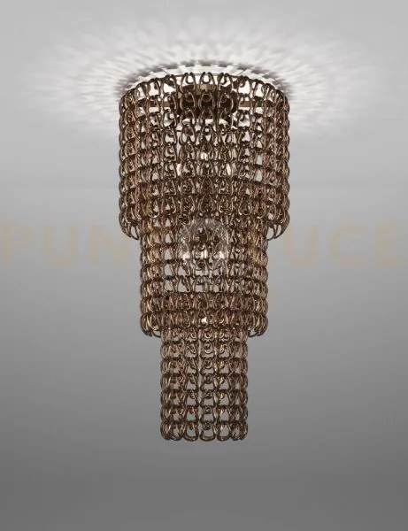 Giogali lampadadario a soffitto ca3 cristallo bronzo e bronzo opaco...