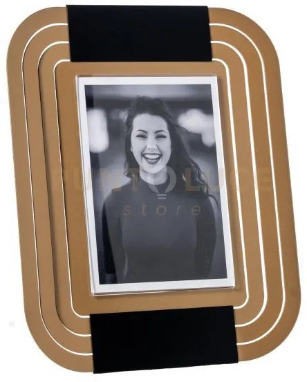 Portafoto di design tudor grande oro laccato,nero