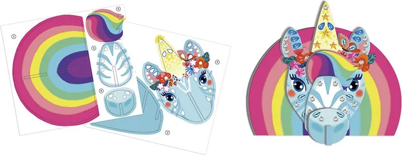 Atelier per bambini XXL - Multiattività 6 Decorazioni Arcobaleno Fai-Da-Te