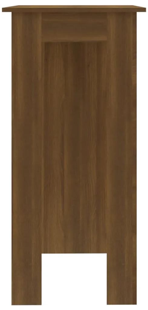 Tavolino da bar con ripiani rovere marrone 102x50x103,5 cm