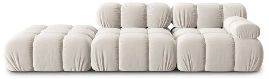 Divano componibile beige con rivestimento in velluto 282 cm Bellis – Micadoni