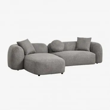Sofà Modulare Con Chaise Longue Sinistra A 2 Pezzi In Ciniglia Coco Panno Di Ciniglia Spessa Grigio Granito - Sklum