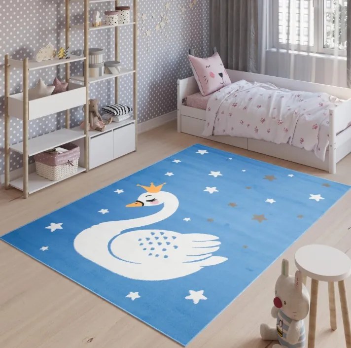 Tappeto per la camera dei bambini con cigno Larghezza: 140 cm | Lunghezza: 200 cm