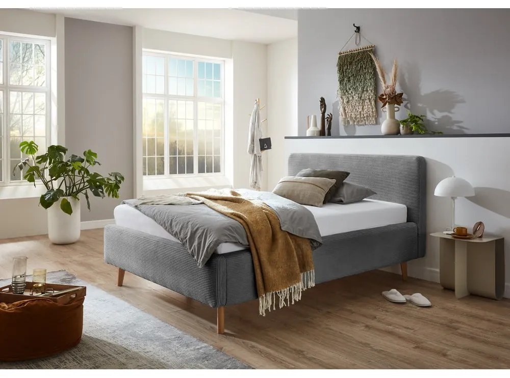 Letto singolo imbottito grigio rete non inclusa 120x200 cm Mattis – Meise Möbel