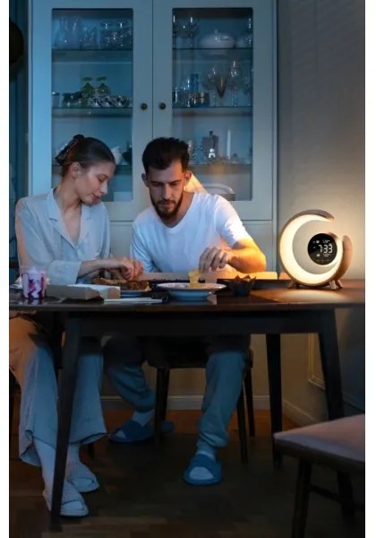 Immax 08985L-LED Lampada da tavolo dimmerabile RGBW con sveglia LED/20W/5V USB a