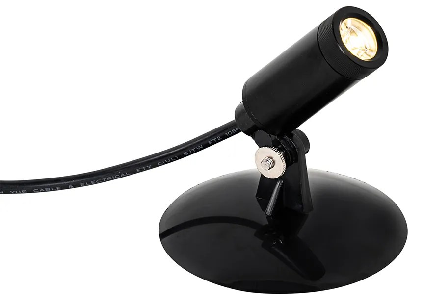 Set di 4 faretti a picchetto neri con LED ricaricabili a energia solare IP65 - Garly