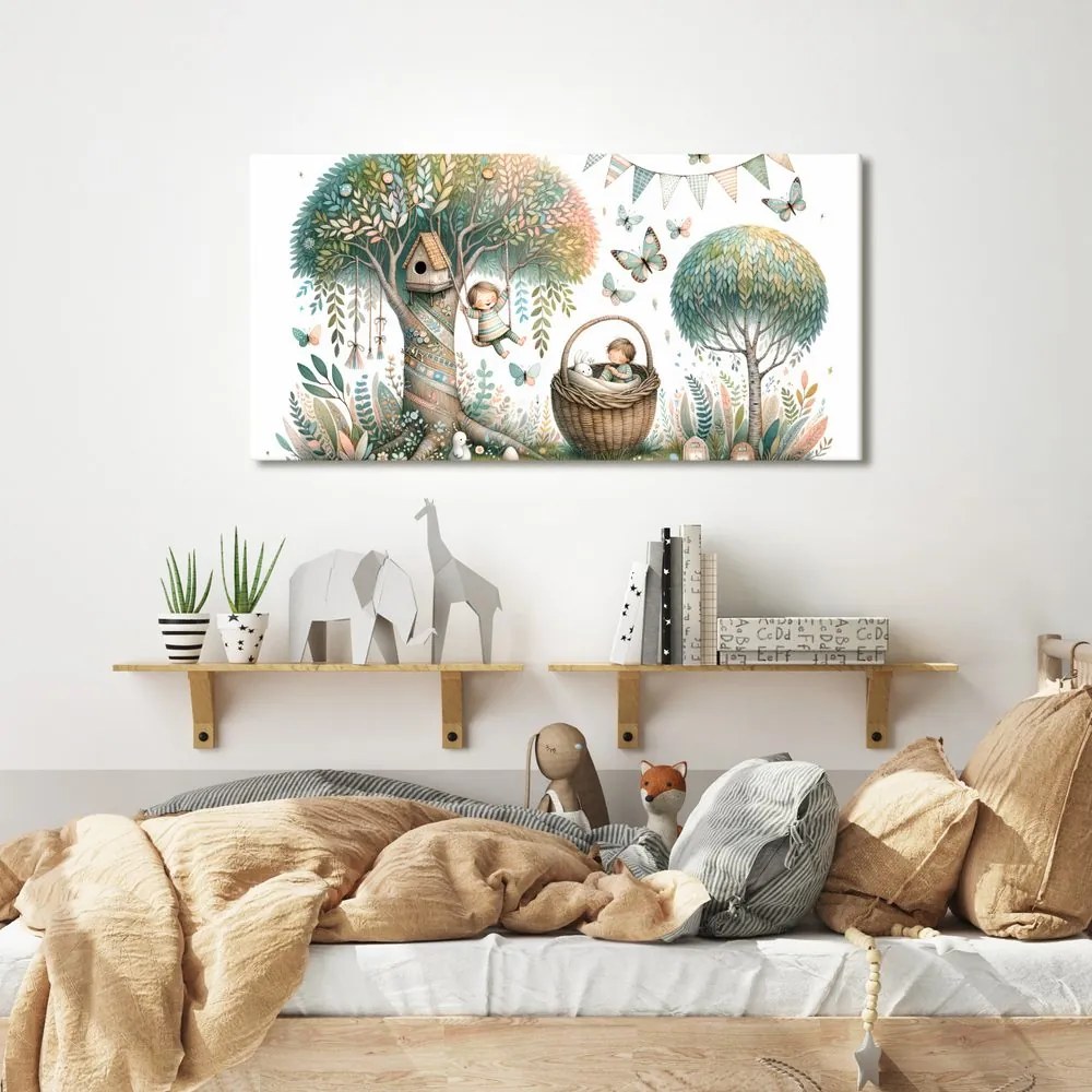 Quadro su tela – Altalena tra i rami dell’albero