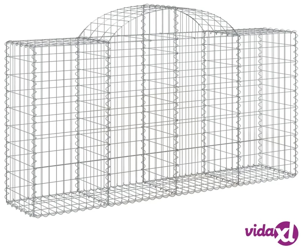 vidaXL Cesti Gabbioni ad Arco 5 pz 200x50x100/120 cm Ferro Zincato