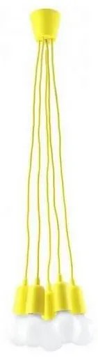 Lampadario su filo DIEGO 5xE27/60W/230V giallo