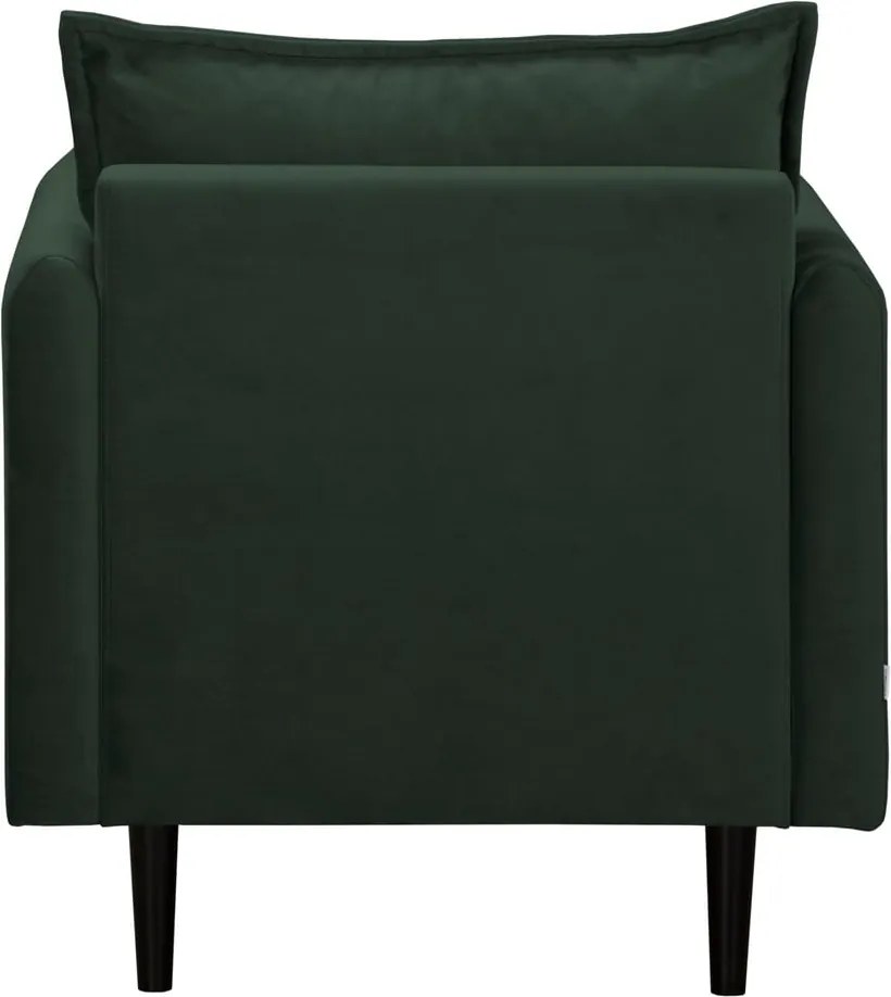 Poltrona verde scuro con rivestimento in velluto Juli – Ropez
