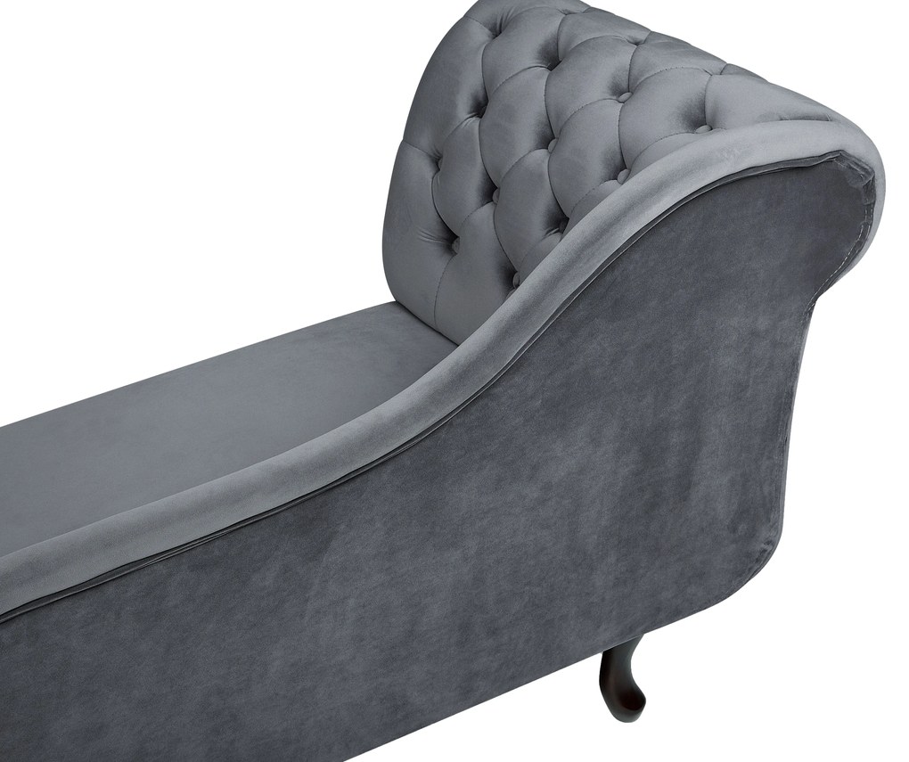 Chaise longue sinistra in velluto grigio NIMES Beliani