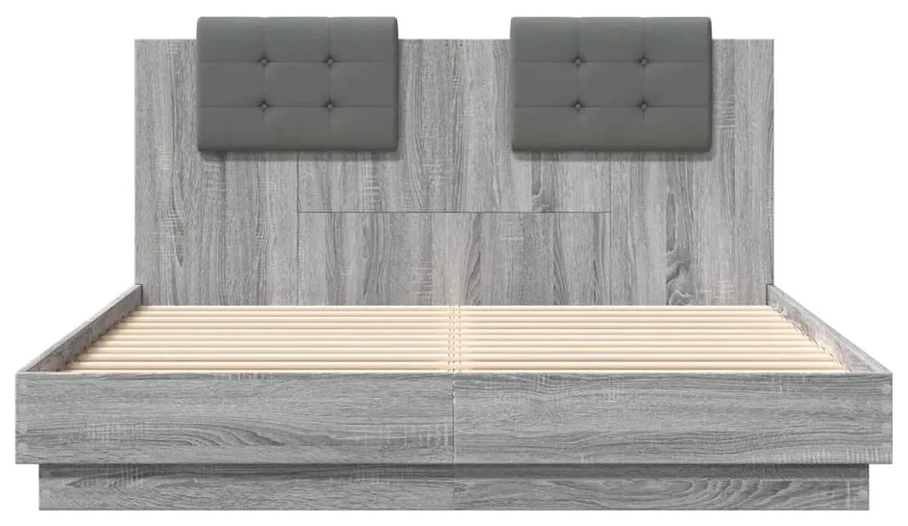 Giroletto testiera grigio sonoma 140x200 cm legno multistrato