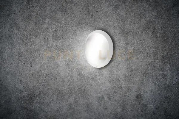 Plafoniera base bianca  d.30cm 2luci attacco e27 ip65