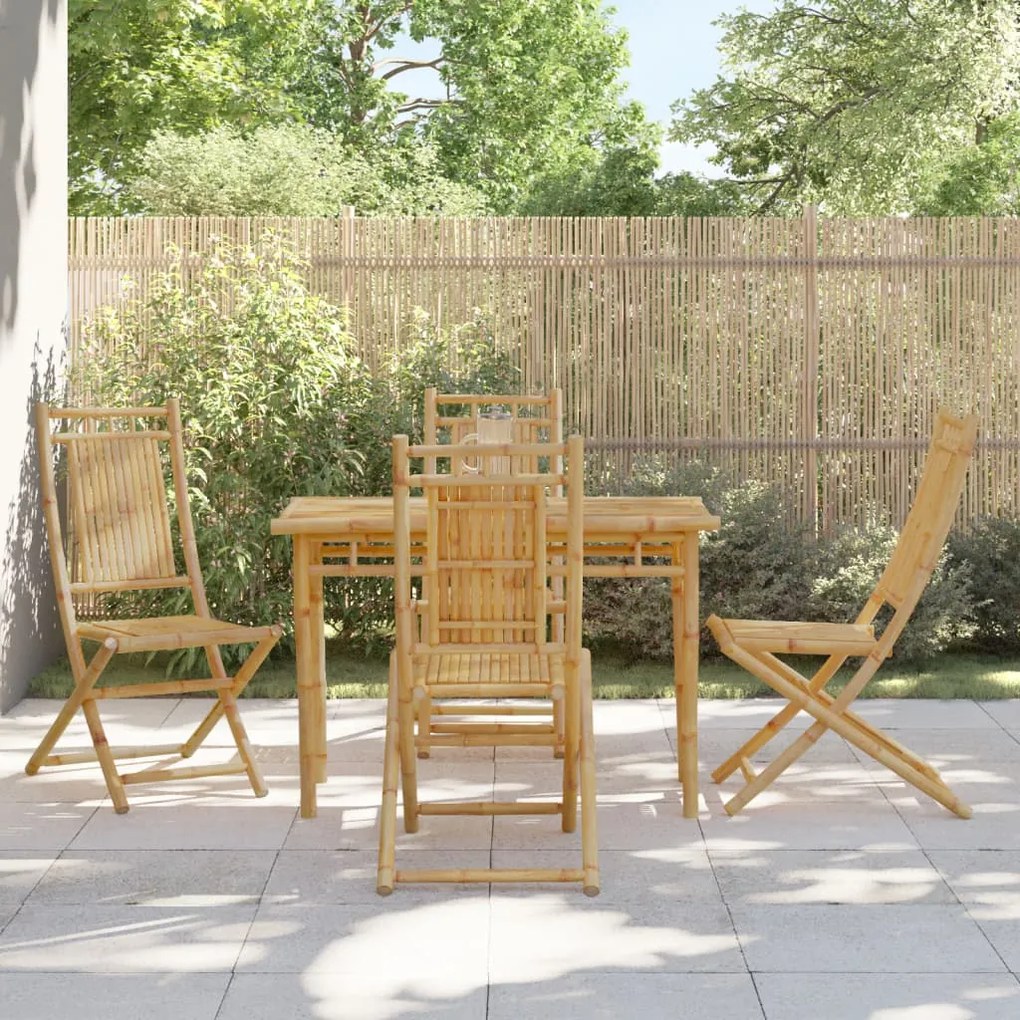 Set Da Pranzo Da Giardino 5 Pz İn Bambù /