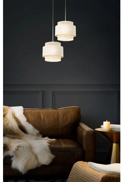 Lampadario a sospensione con cavo BOHO 2xE27/60W/230V crema/iuta