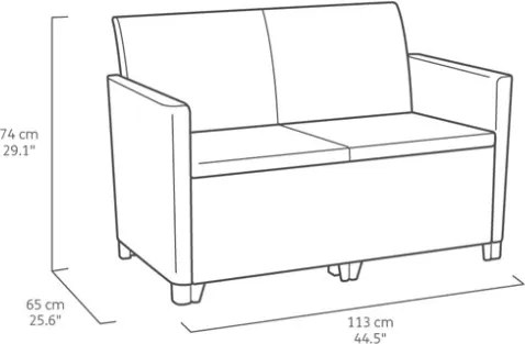 Set Salotto Da Giardino In Resina 2 Poltrone Divano E Tavolino Marie Keter Antracite