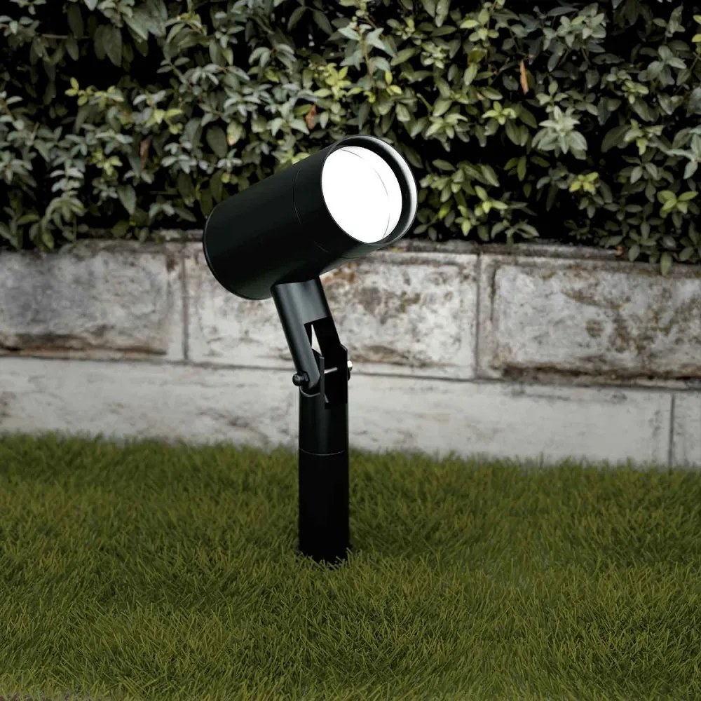 Faretto con Picchetto GU10 da Giardino Orientabile Serie SHADOW - Nero Colore del corpo Nero