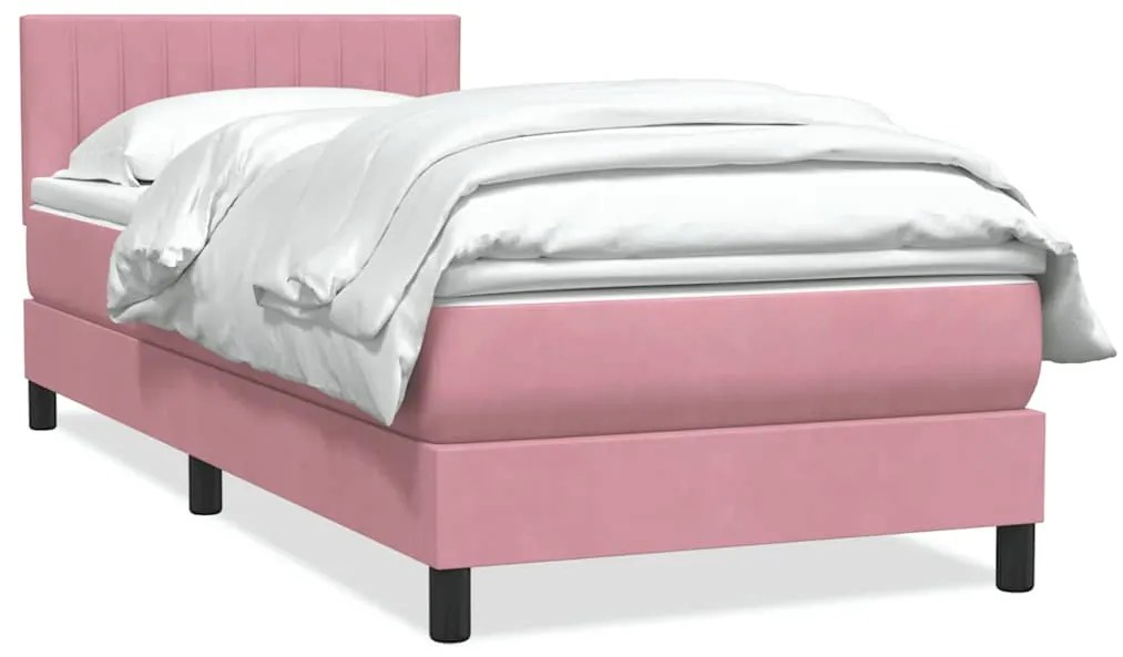 Giroletto A Molle Con Materasso Rosa 80x210 Cm Velluto /