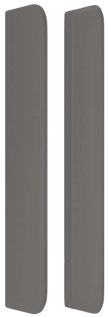 Testiera ad orecchio grigio 147x16x118/128cm in similpelle