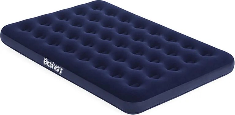 Materassino gonfiabile floccato Horizon Doppio + Pompa elettrica Sidewinder + Sacco - 2 posti - Blu - Bestway