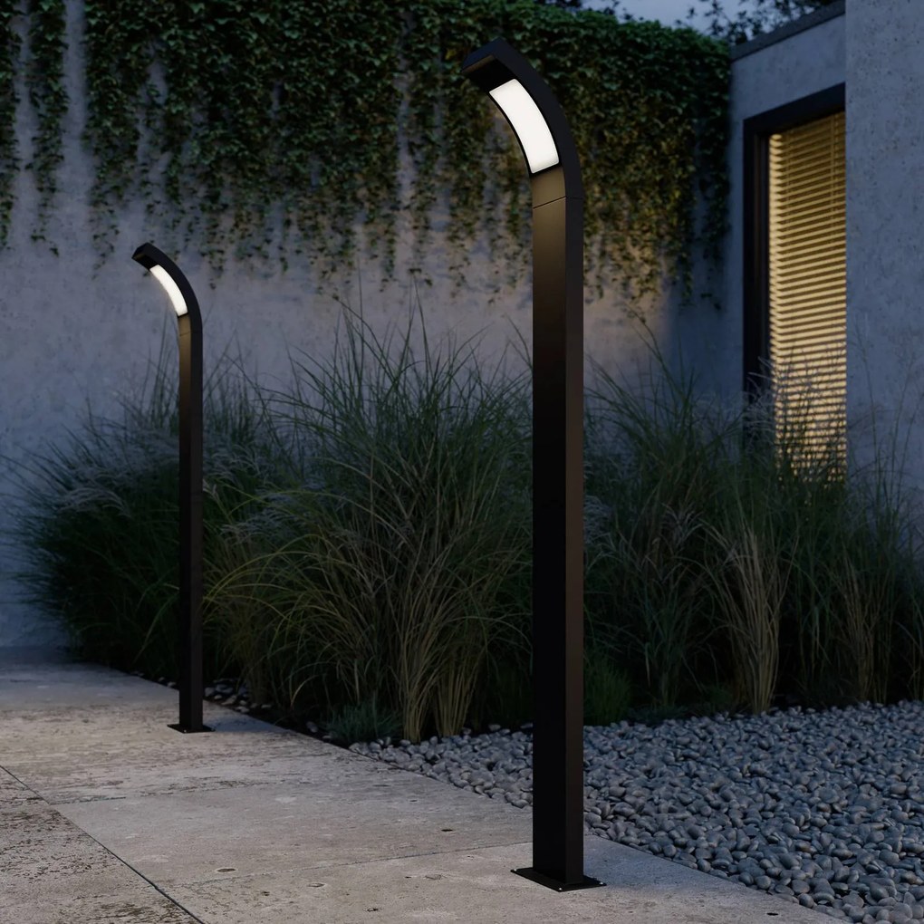 Lampioncino da giardino Juvia Lucande, Nero, Alluminio, Moderno, Lampada LED da esterni