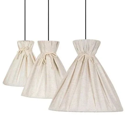 Lola 3 Lampada a Sospensione Ecru/Beige/Nero - Envostar