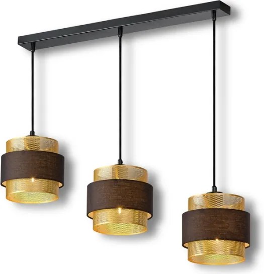 Osram - Lampadario a sospensione con cavo DECOR HORNET 3xE27/10W/230V nero/oro