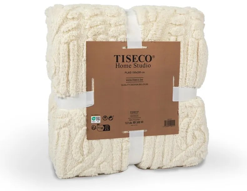 Coperta bianca/beige in micropile 150x200 cm Rena – Tiseco Home Studio