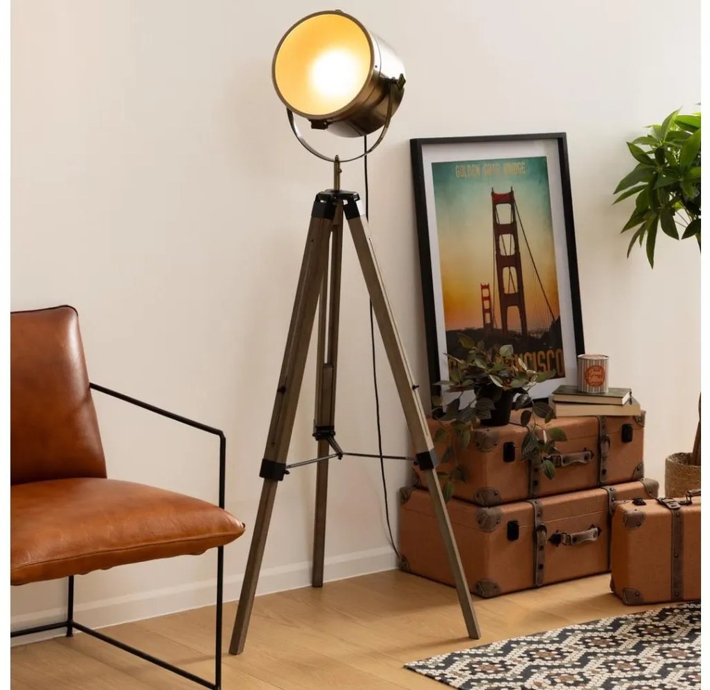 Atmosphera - Lampada con piedistallo EBOR 1xE27/25W/230V pino/ottone