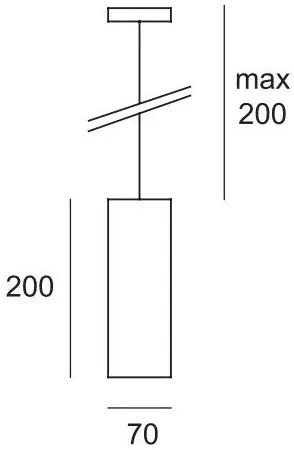 Sospensione Led 8W 70X70X200 nero  NW