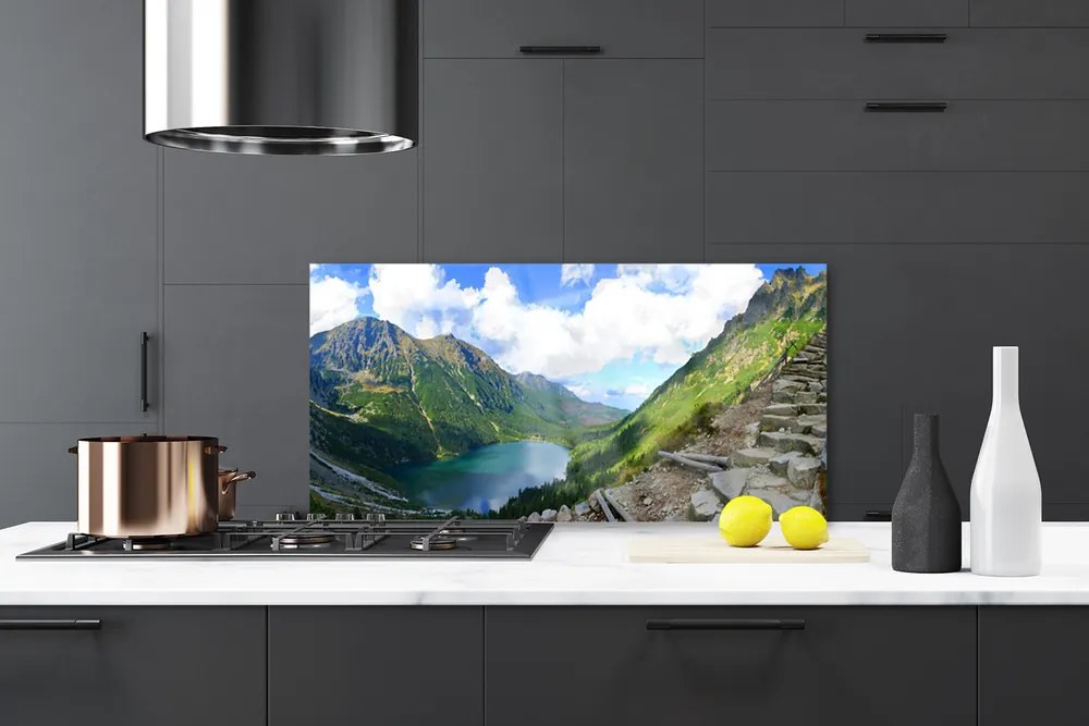 Pannello rivestimento parete cucina Paesaggio di montagne 140x70 cm