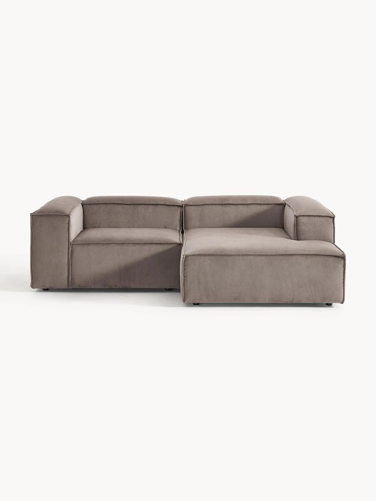 Divano angolare componibile 2 posti in velluto a coste Lennon