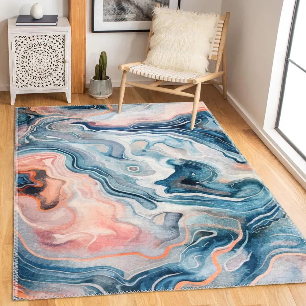 Passatoia blu e rosa lavabile 80x200 cm Colors of Joy – Vitaus