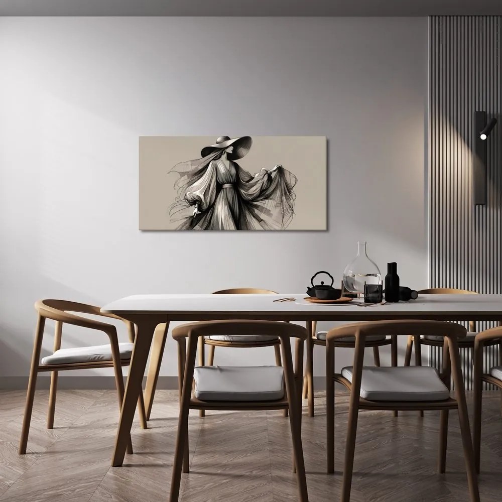 Quadro su tela – Silhouette di donna alla moda