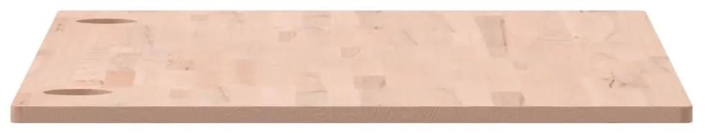 Piano per scrivania 100x60x1,5 cm in legno massello di faggio