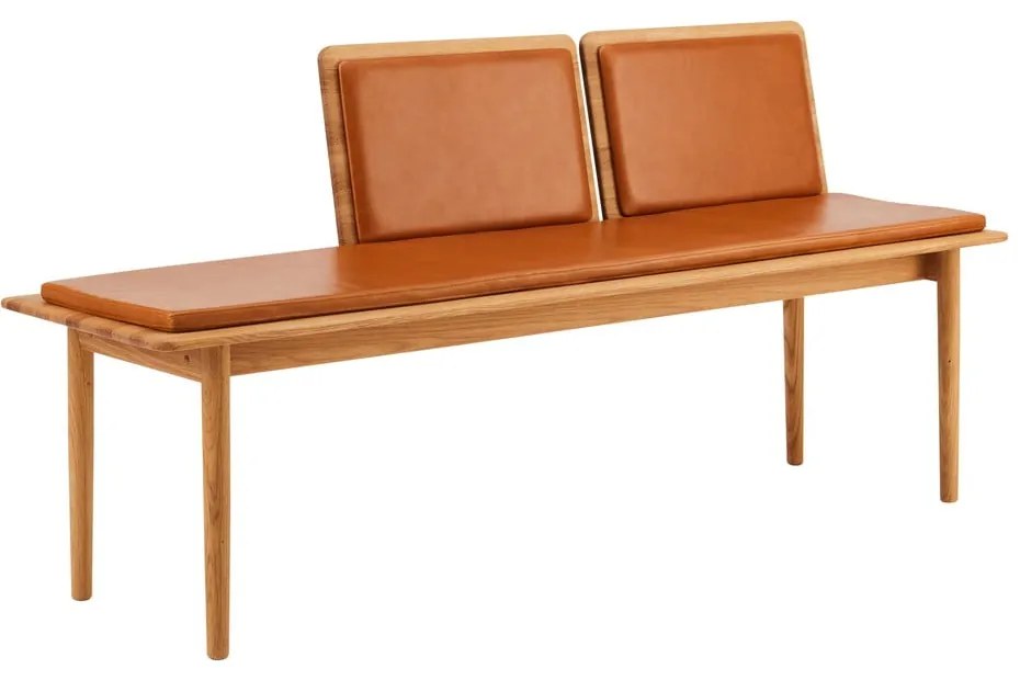 Panca in pelle marrone cognac Elba - Hammel Furniture