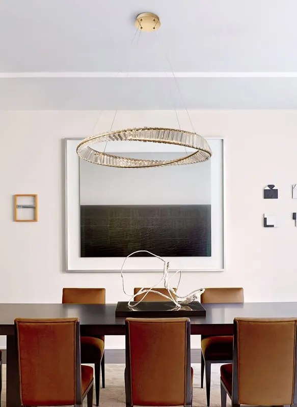 Lampadario LED neoclassico Alma dorato Ø80cm, luce naturale 2700 lumen, NOVECENTO