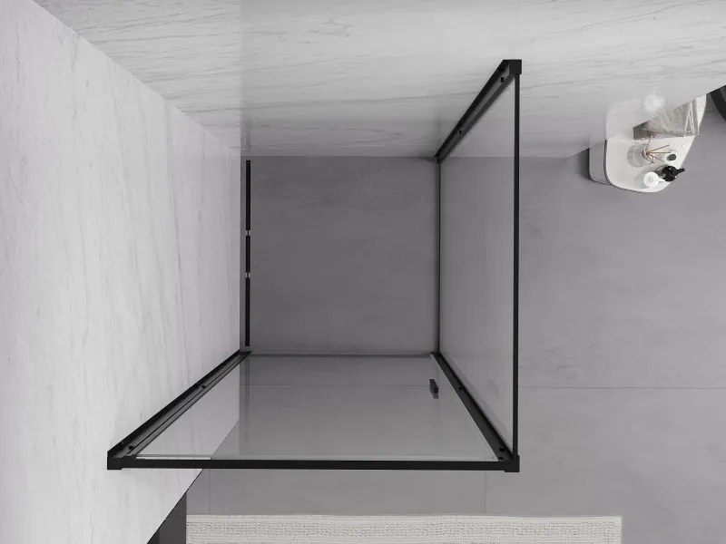 Mexen Exo-B cabina doccia a battente 90 x 90 cm, trasparente, nera - 817-090-090-70-00