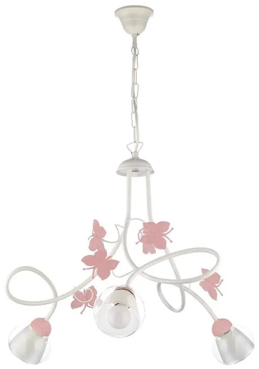 Lampadario Pop Lampadario Pop Butterfly rosa 3x E14 rosa paralume rosa 3x E14