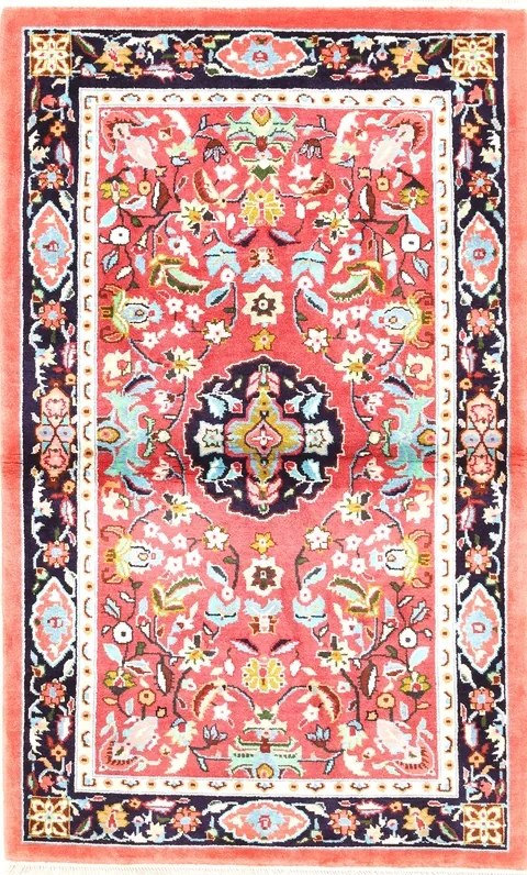 Cashmere Silk Tappeto 100x160 Rosso (Indian) Annodato A Mano