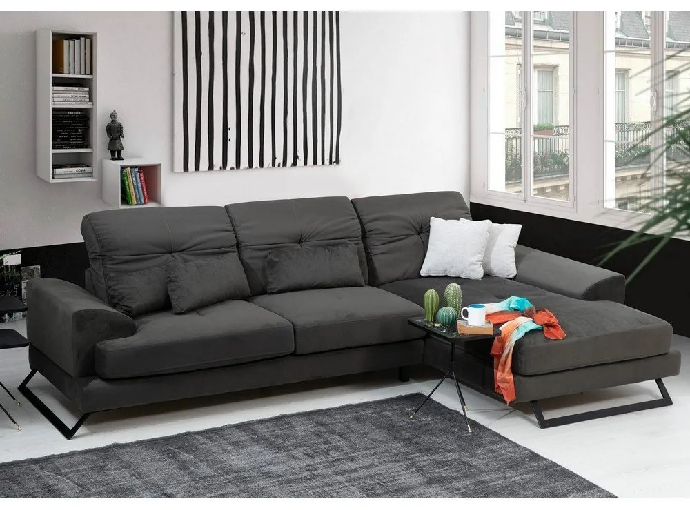 Divano angolare grigio scuro (angolo destro) Frido - Balcab Home